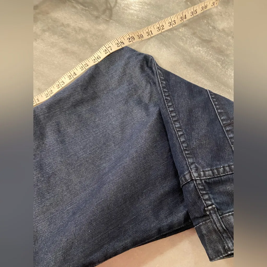 Chicos Size 2.5 Womens 6/8 Petite Platimun Denim Dark Wash Straight Leg Jeans - Image 7