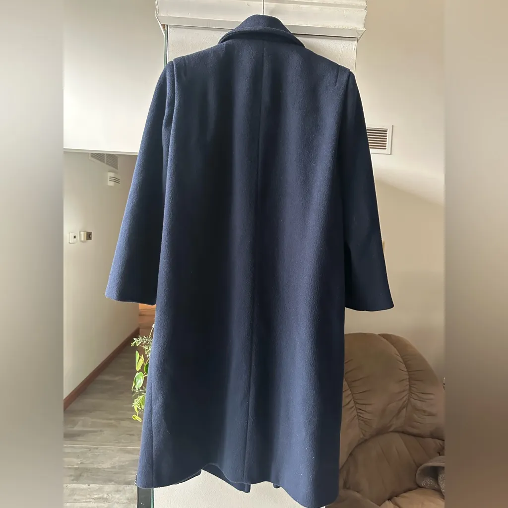 Forecaster of Boston 100% Wool Navy Blue Coat Womens Size 9/10 - Image 3