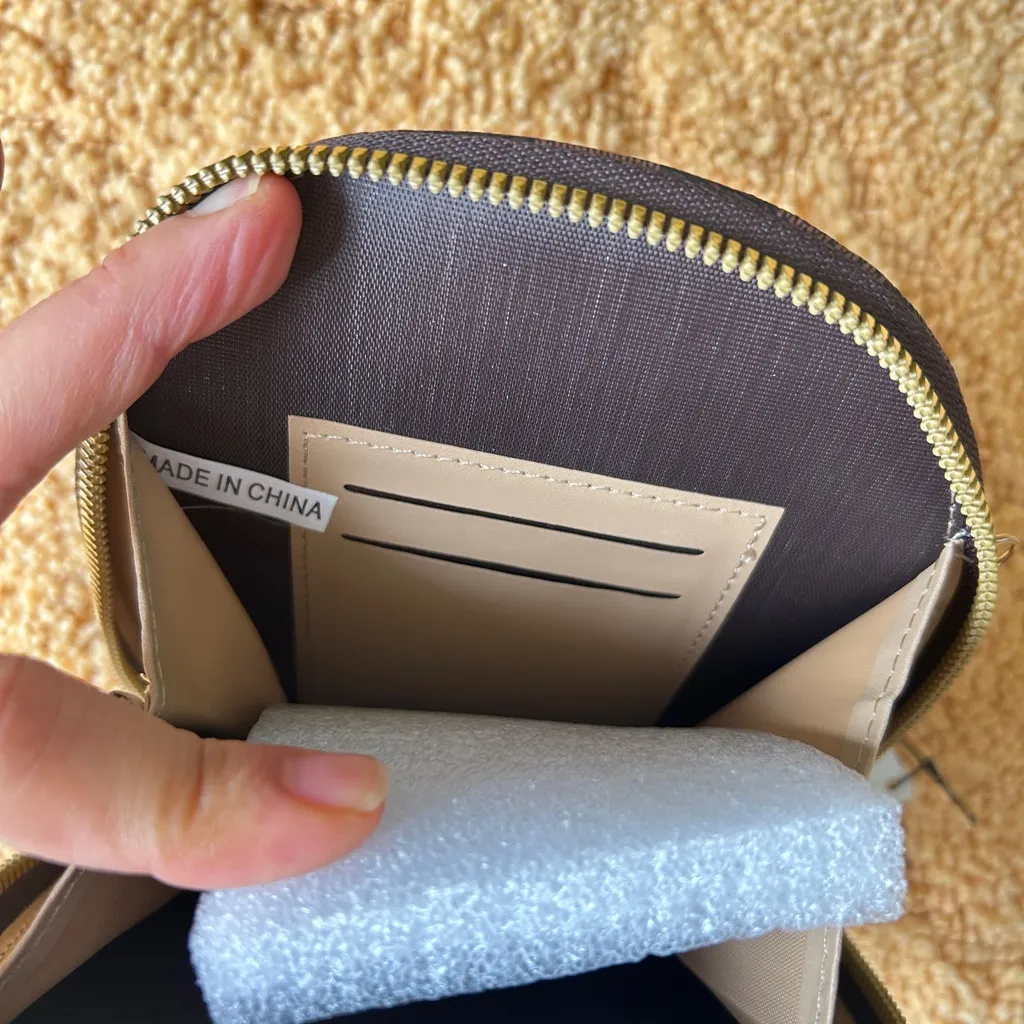 NWT Checkered Blue and Black crossbody bag Brown - Image 8