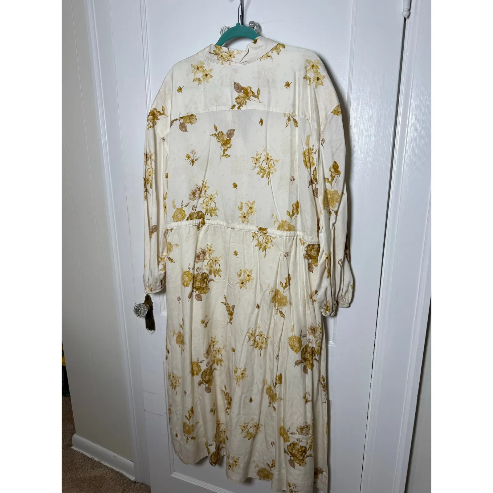 Target X Wrangler Floral Long Sleeve Utility Midi Shirt Dress Cream NEW Size LG - Image 7