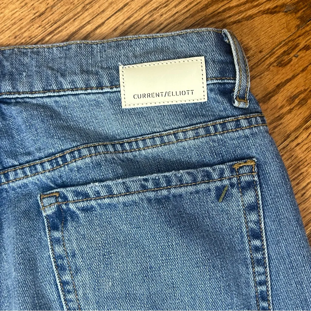 Current/Elliott The Boyfriend Straight Leg High Rise Stormy Denim Jeans Size 27 - Image 10