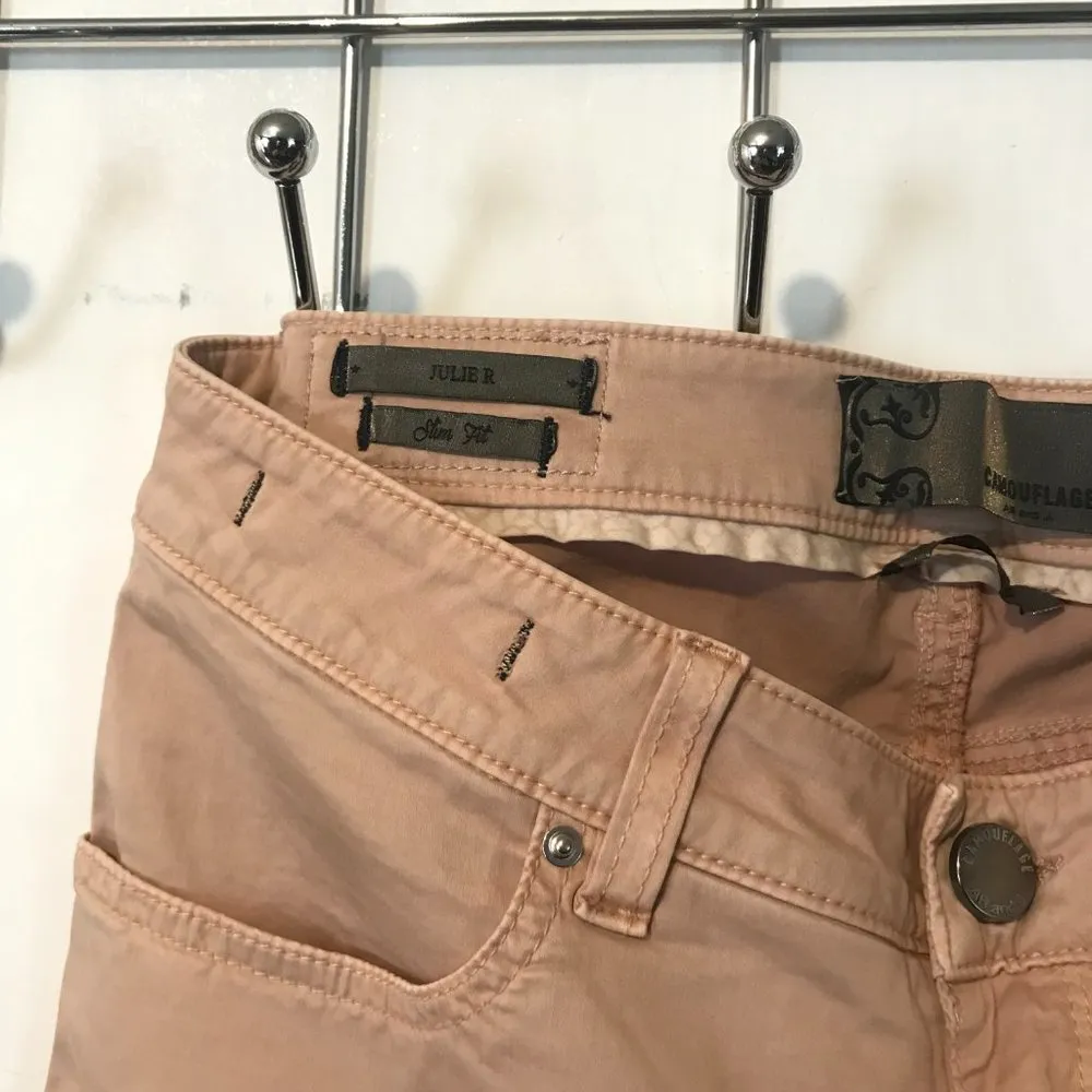 Camouflage AR & J. women's size 28 lightweight tan stretch JULIE R skinny pants - Image 2