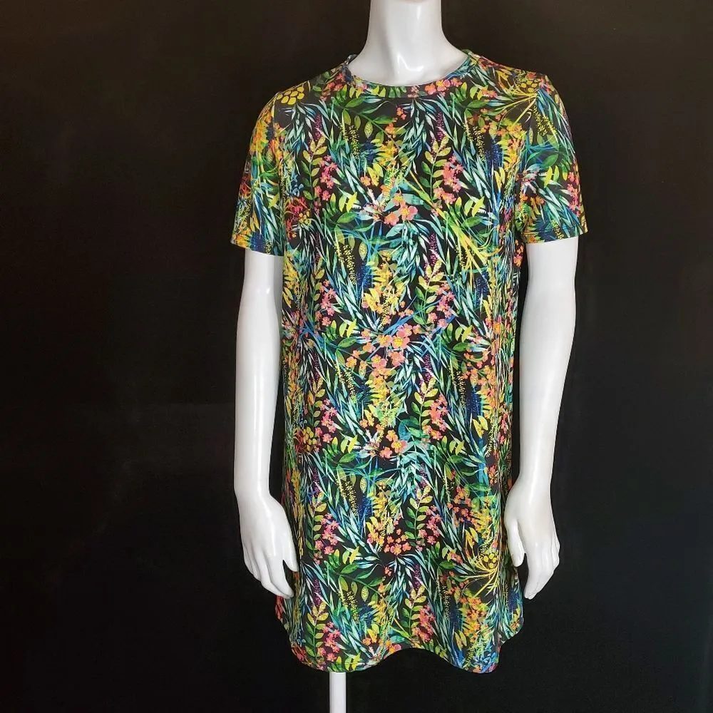 Zara Trafaluc Floral Short Sleeve Tee Shirt Dress (S) - Image 2