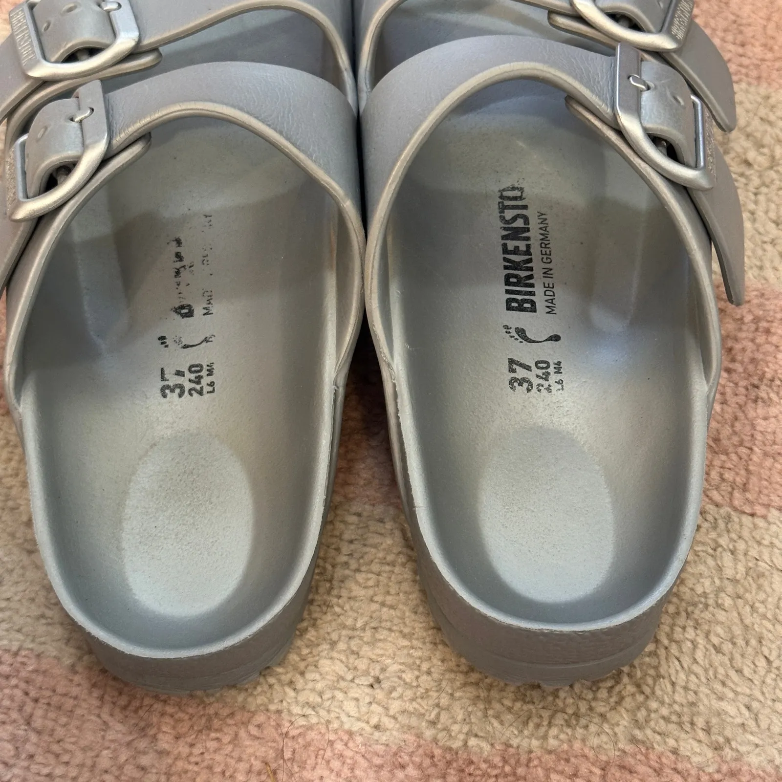 Birkenstock Arizona EVA Silver Stealth Buckle Sandal Slides Waterproof Recovery - Image 3