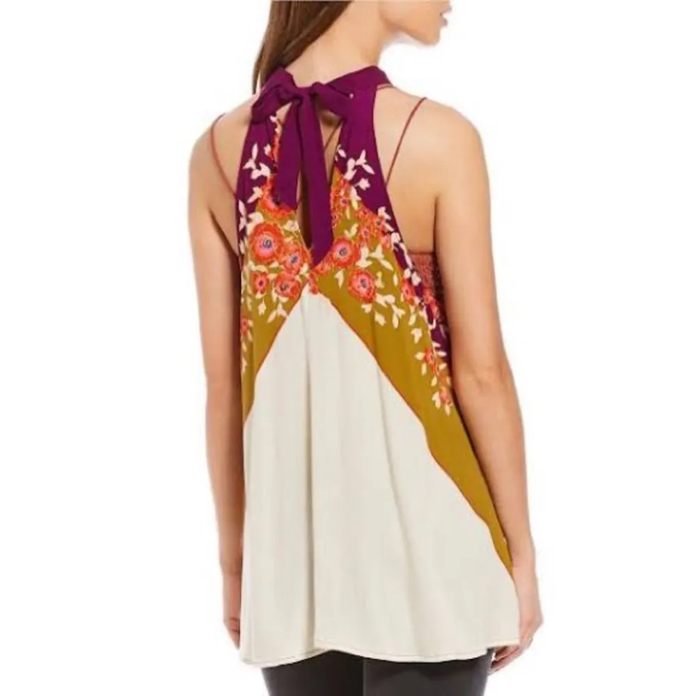 Free People Purple Halter Neck Flare Top Multi Tunic Size XS NWT $98.00 - Image 7