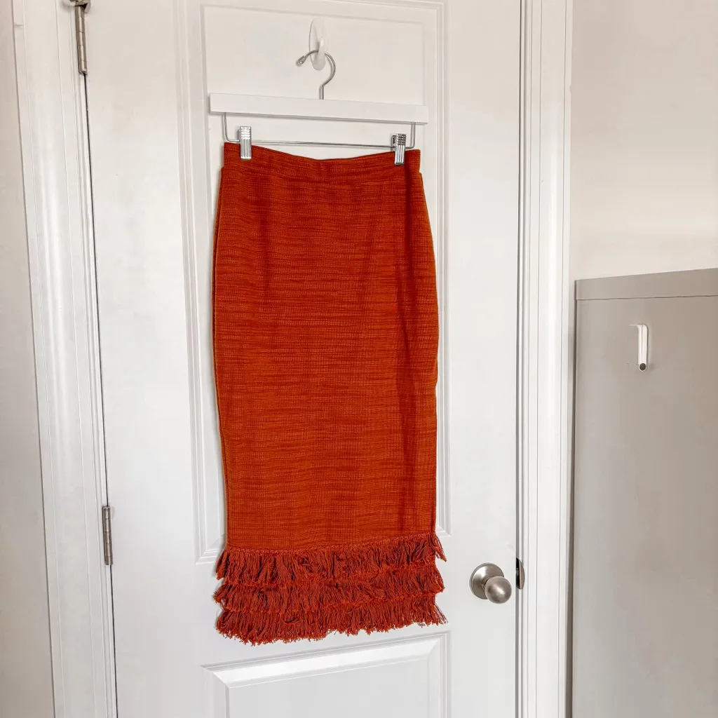 SAYLOR Staunton Set Tank Cardigan Skirt Fringe - Image 13