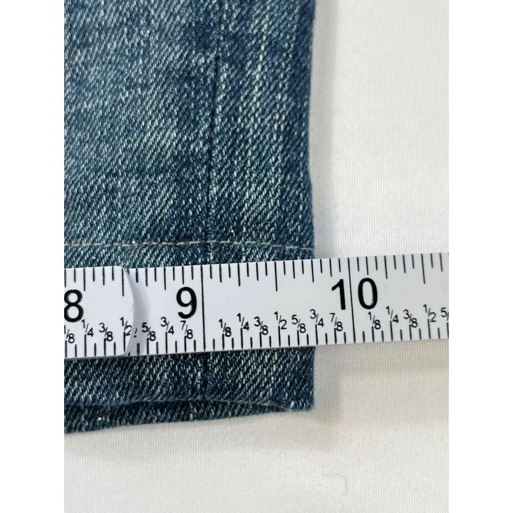 7 For All Mankind SKU 7571 Womens Distressed Blue Denim Jean Shorts Size 22 - Image 13