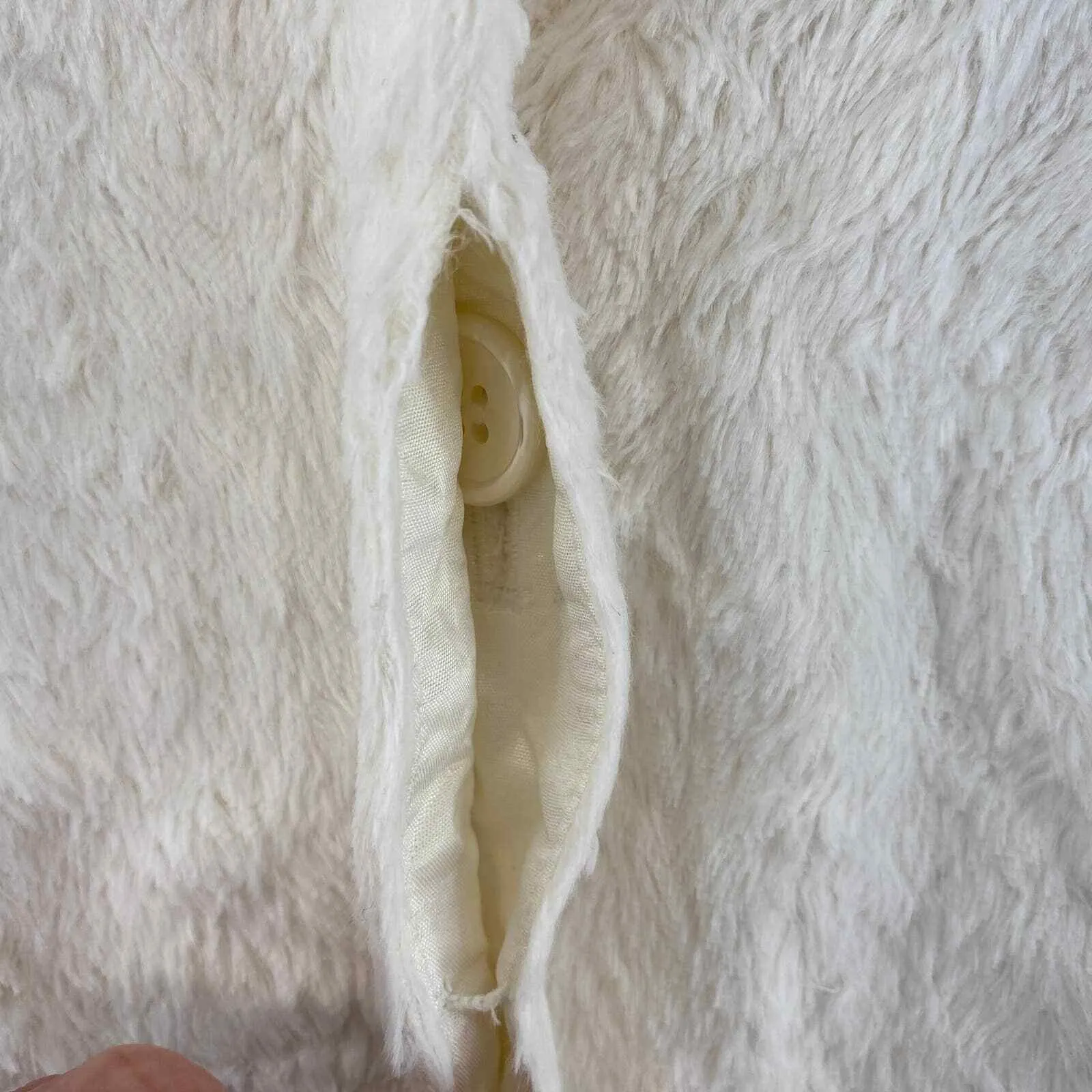 ETCETERA‎ Blazer Jacket Womens 10 White Viscose Pile Shag Lined - Image 8