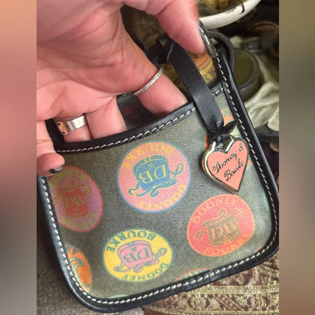 Authentic Dooney & Bourke Colorful Logo snap flap small shoulder bag Made in USA - Image 16