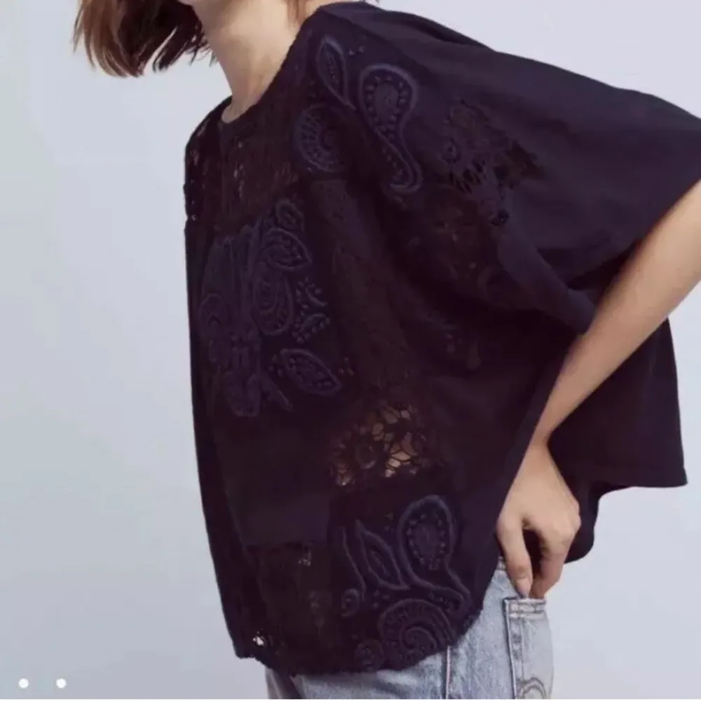 Anthropologie Akemi +Kin Darrie Dark Blue Top Blouse Shirt size XS New NWT RARE - Image 3