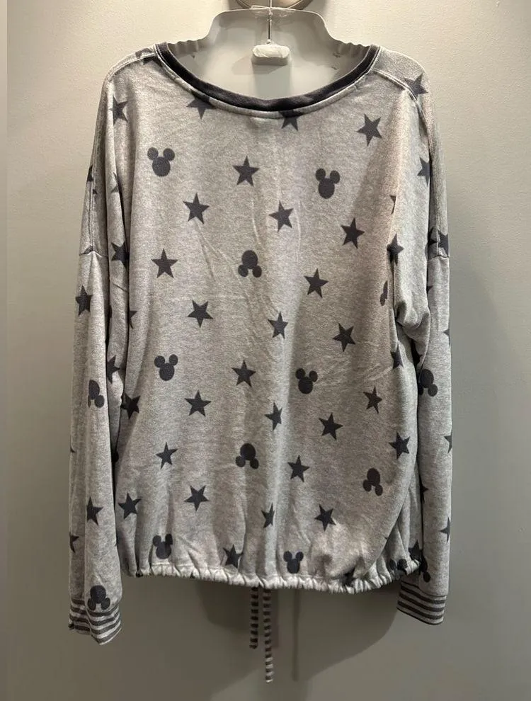 Disney Mickey and Stars long sleeve tie waist top - Image 2