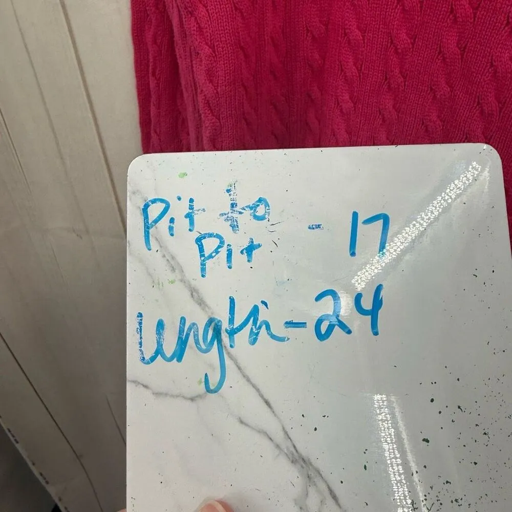 Talbots  Women’s Small Pink Cable Knit Sweater Crew Neck - Image 5