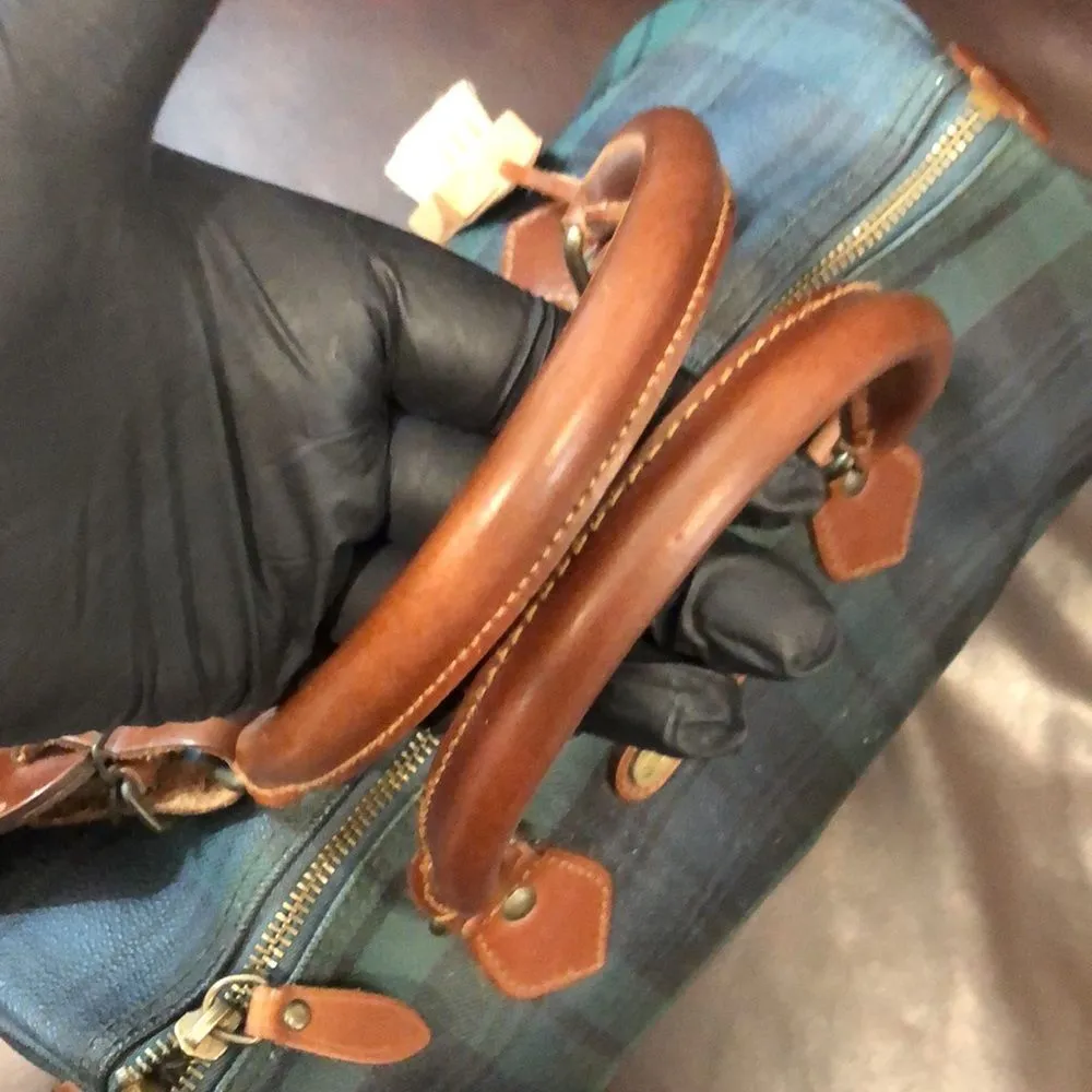 RALPH LAUREN Black Watch Plaid Speedy 30 Small Boston Tote Bag Vintage - Image 12