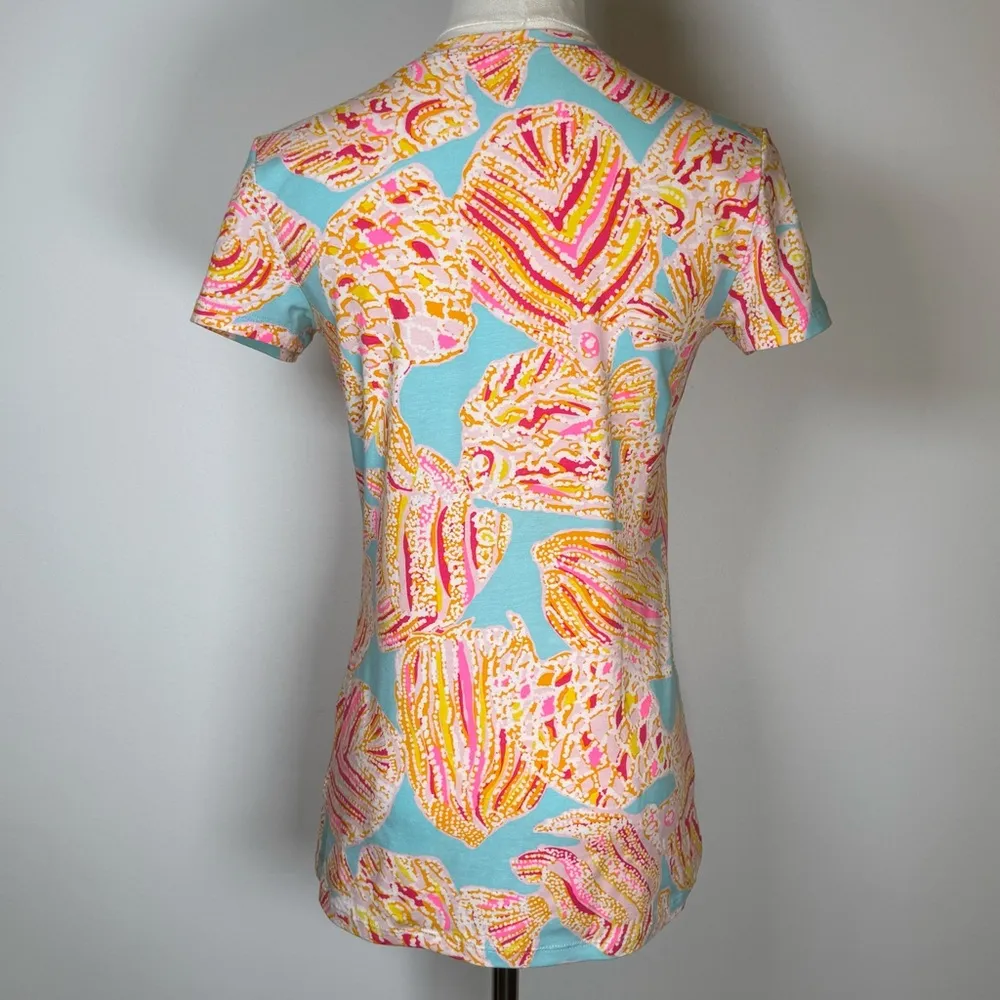 Lilly Pulitzer ‘Michele’ V-Neck Short Sleeve Cotton T-Shirt Women’s Size XS - Image 4