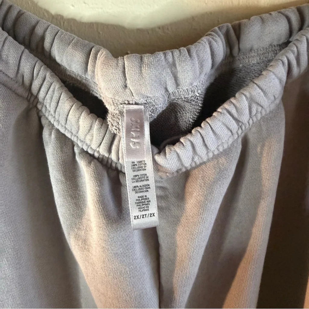 Skims French Terry Jogger Oyster Size 2X 100% Cotton Light Purple - Image 4