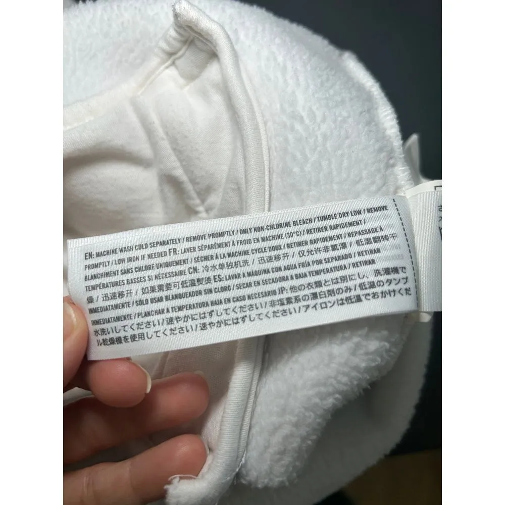 Abercrombie & Fitch Asymmetrical Snap-Up Fleece, Ivory/Beige, Size Medium‎ - Image 8