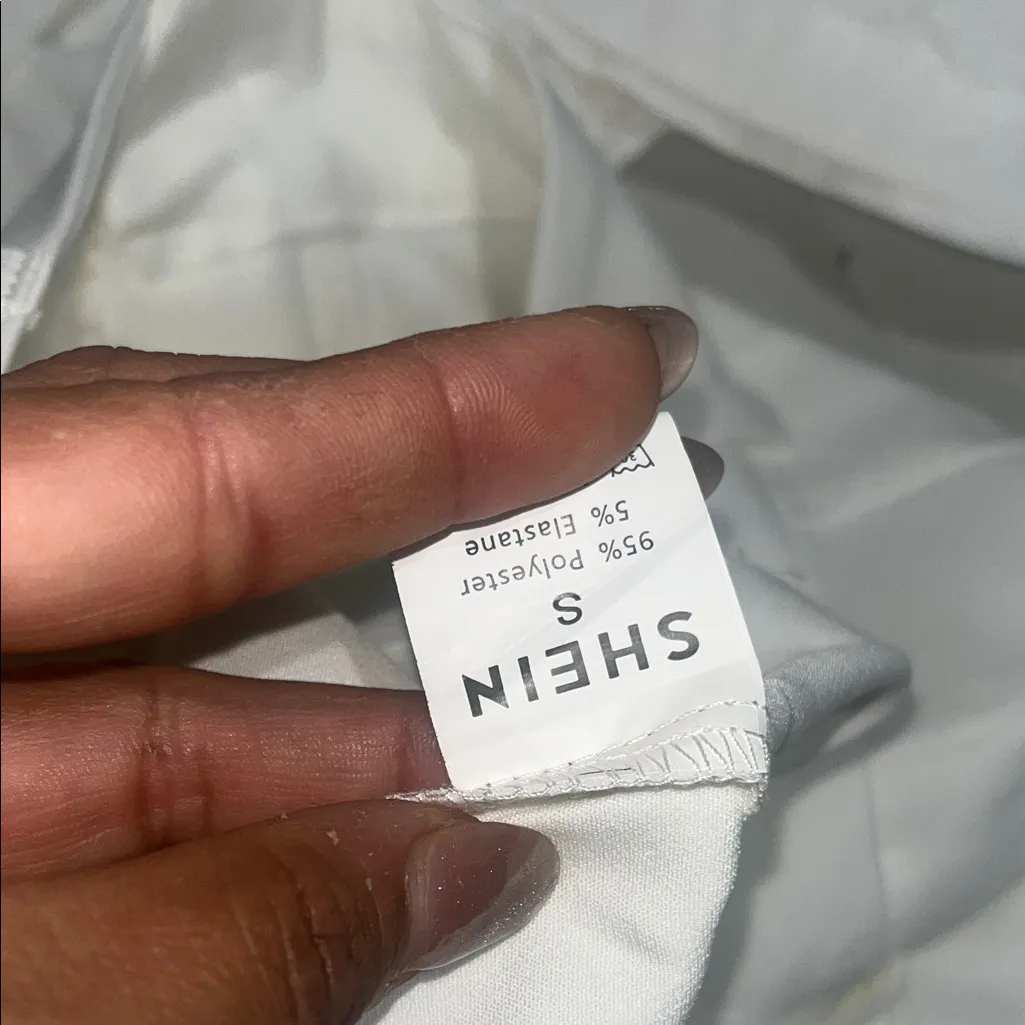 SHEIN White High Waist Women's Shorts - Image 3