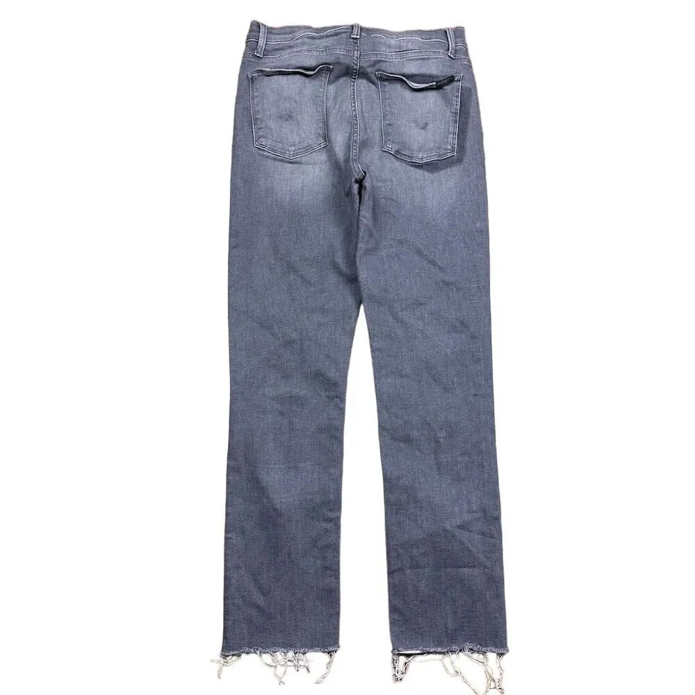 Hudson Women's Blair High-Rise Cropped Straight Leg Jeans Gray Size 30 - Image 6