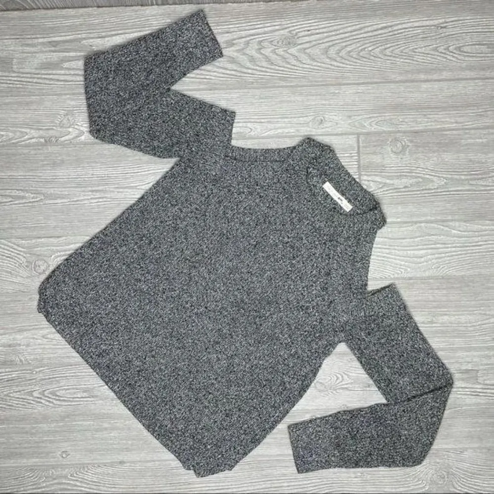 Rag and bone / Jean cold shoulder knit heathered long sleeve grey sweater sm - Image 5