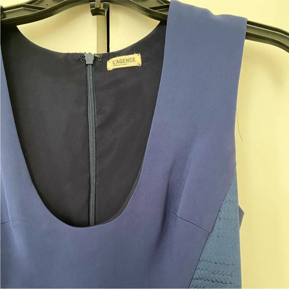 L’AGENCE Royal Blue Scoop-neck Cocktail Dress Sz 8 - Image 5