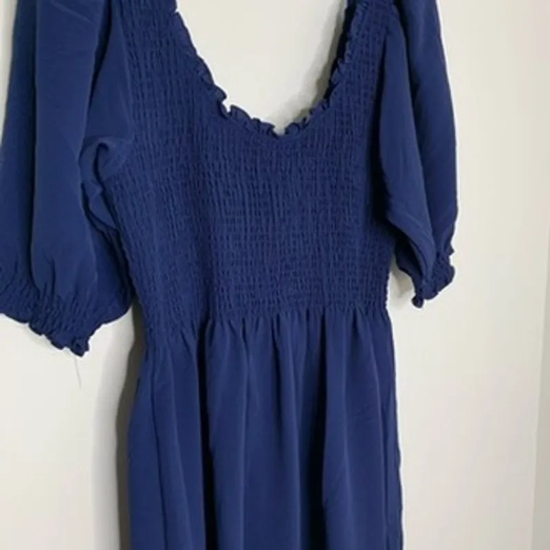Hill House The Luisa Nap Blue Navy Crepe Dress Womens New Size XL - Image 14