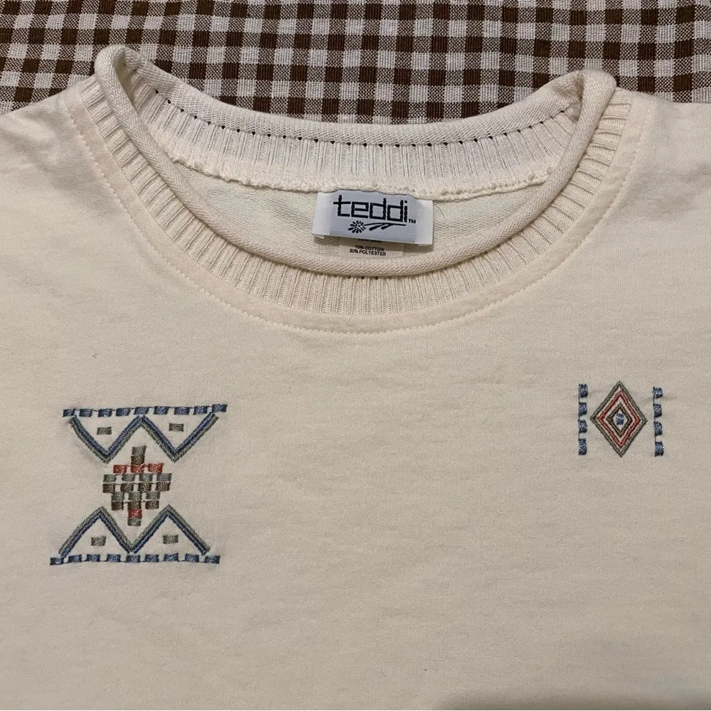 Vintage Teddi Embroidered Knit Short Sleeve T - Image 2