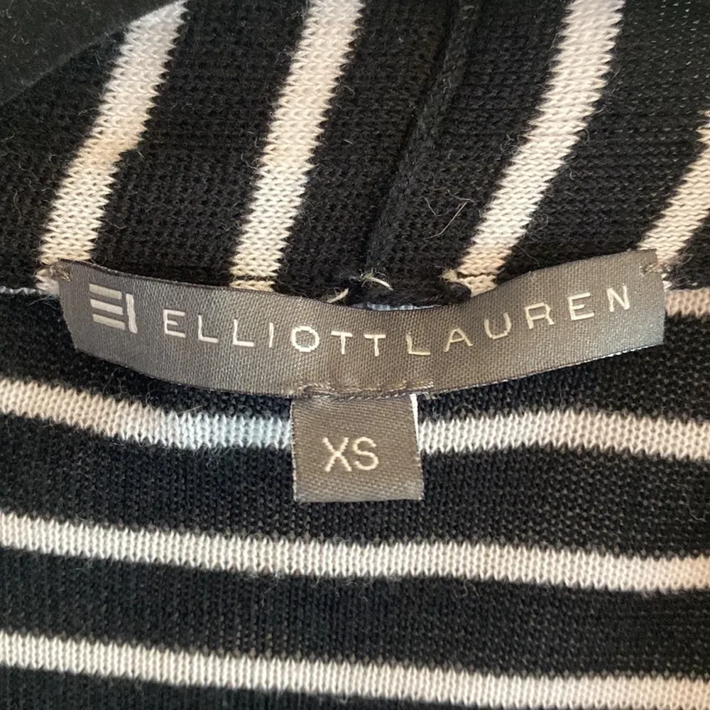 Elliot Lauren black white striped open duster sweater‎ size XS knit cozy - Image 3