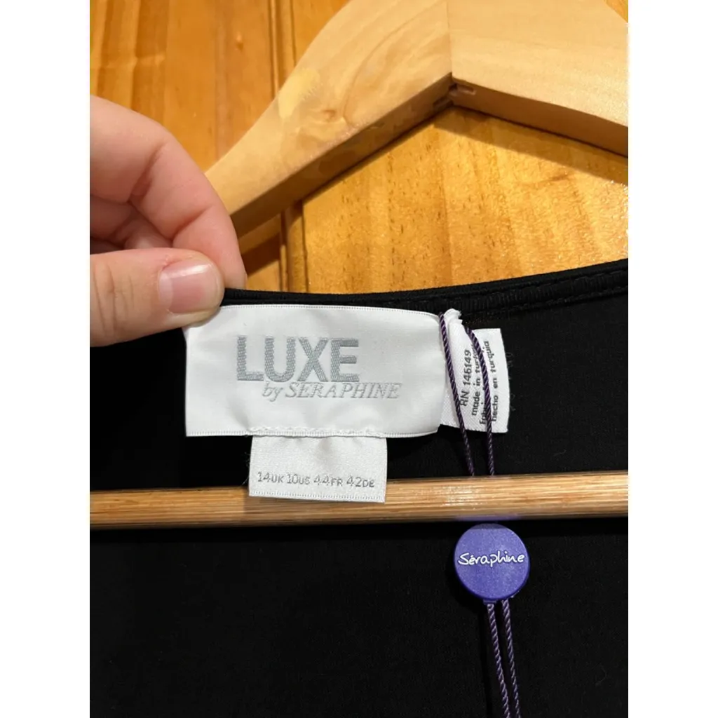 New with Tag Luxe by Seraphine Petunia Maternity Nursing Floral Wrap Dress Us 10 Black Size undefined - Image 2