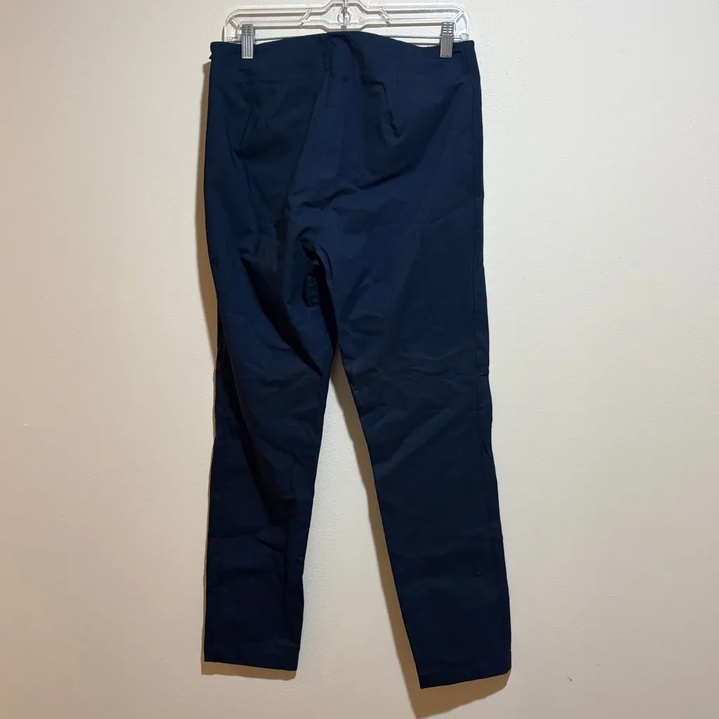 Kit and Ace Navy Blue Slim Tapered Straight Leg Side Zip Trousers Work Pants 10 - Image 9