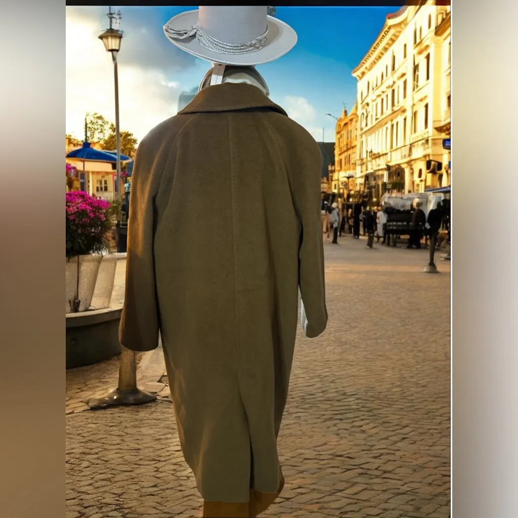 Cinzia Rocca Long Pure Virgin Wool Brown Coat Vintage Made in Italy sz 16 - Image 6