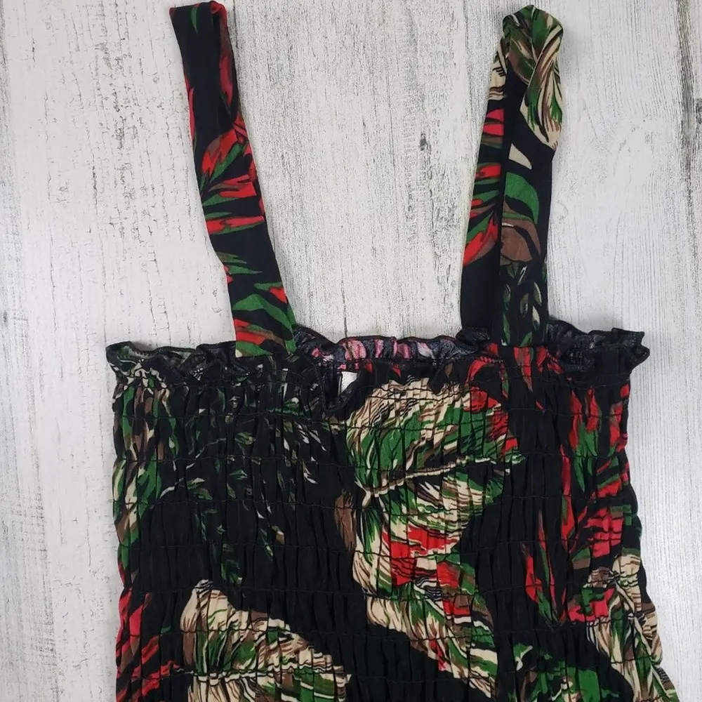 NWT Ace Fashions Black Tropical Smocked Sundress Women’s Size Large - Image 2