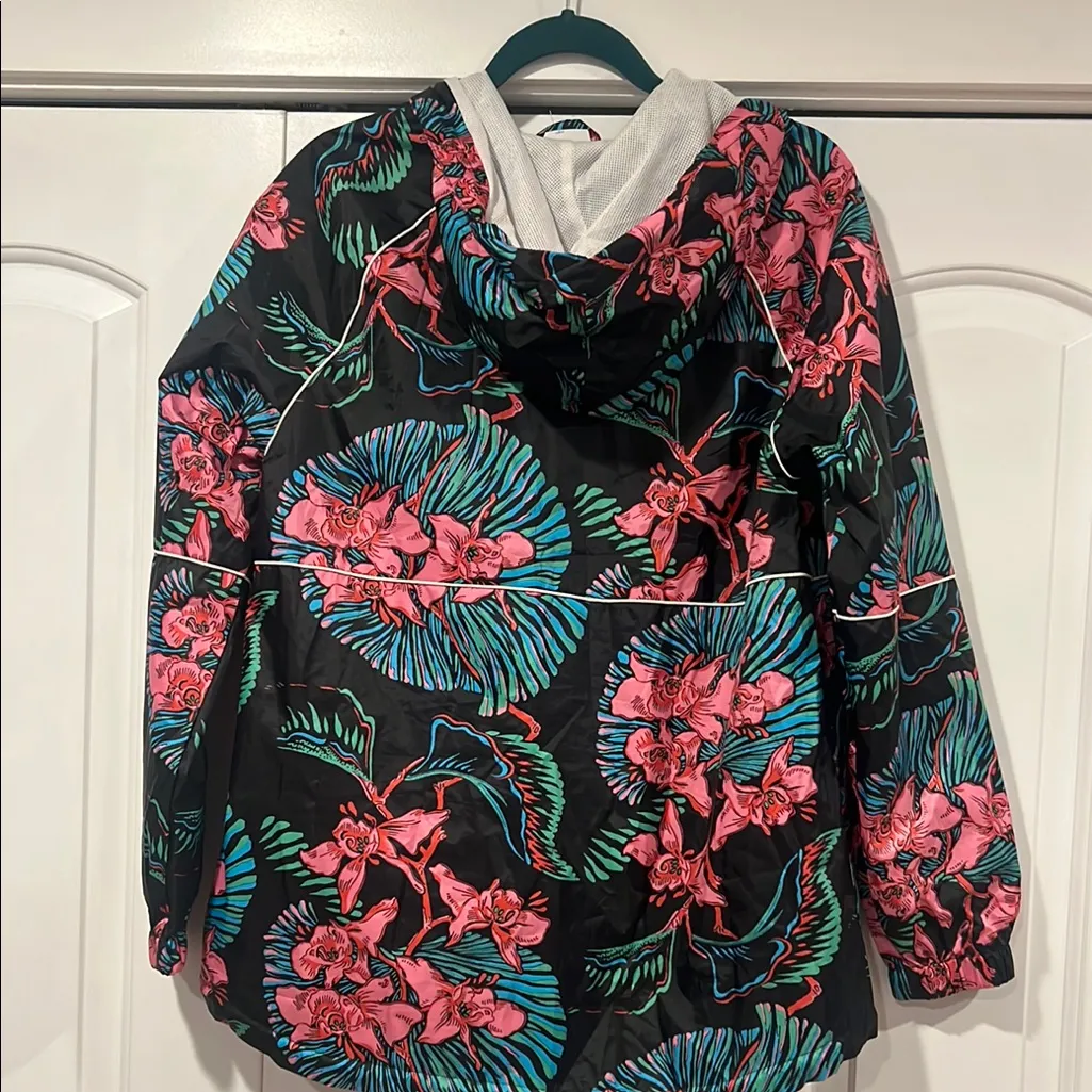 Levi's Floral Black windbreaker Jacket‎ women’s medium - Image 7