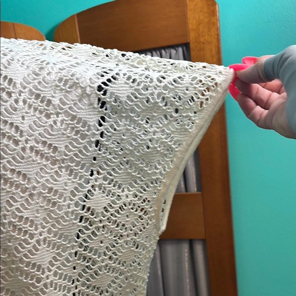 Maurices White Lace Flutter Sleeve Blouse - Image 6