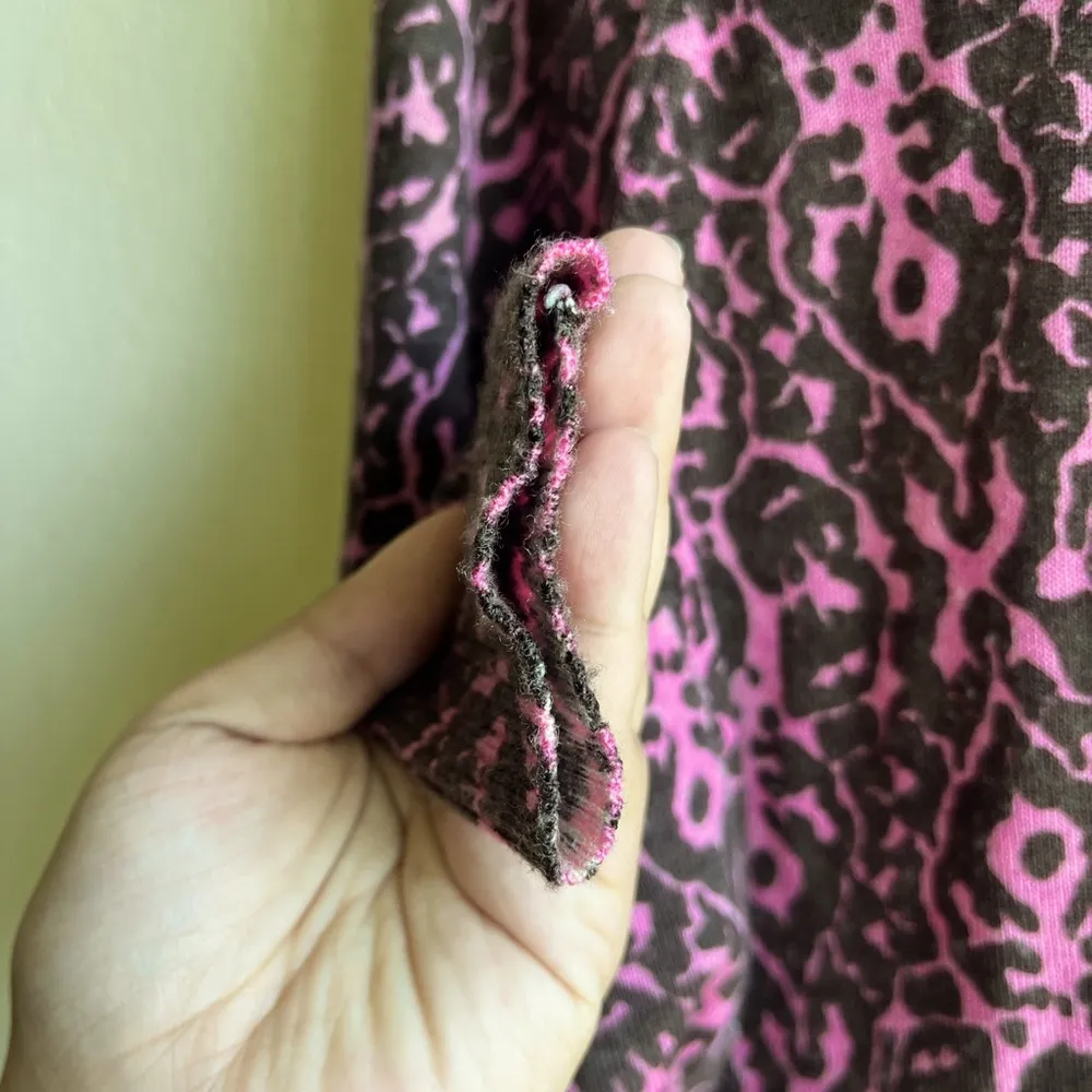 Tory Burch pink and brown printed cardigan - 100% merino wool - Image 5