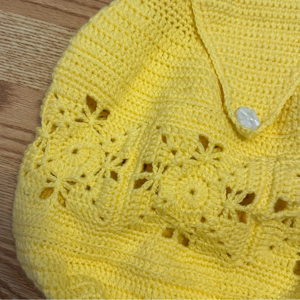 Handmade Butter Yellow Crochet Knit Bag - Image 6