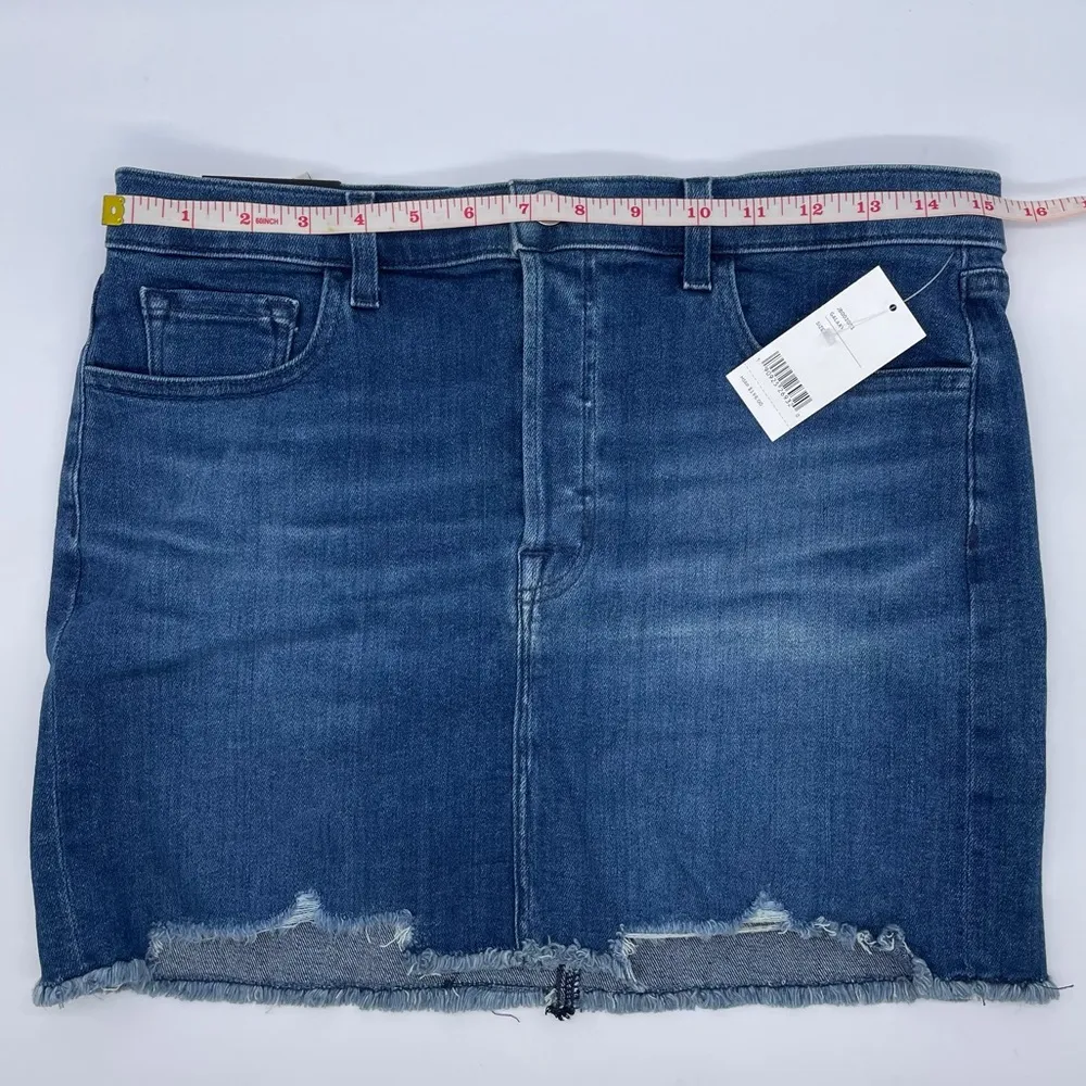 J Brand Bonny Galaxy Frayed Denim Jeans Mini Skirt - Image 6