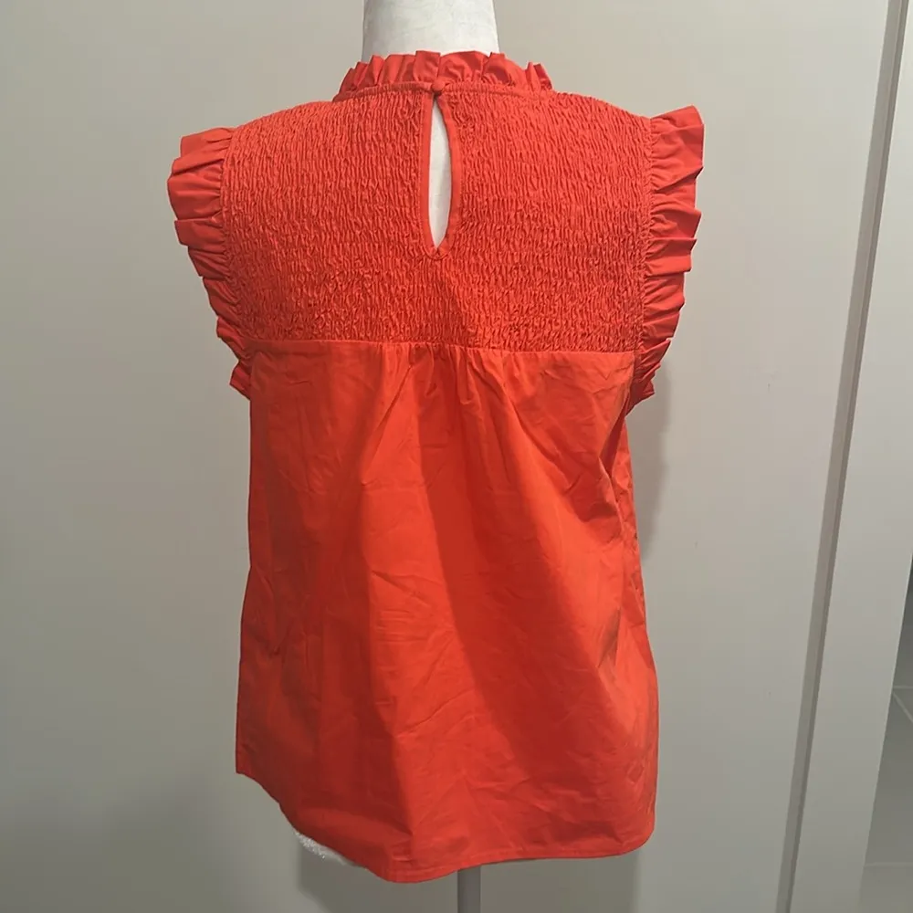 THML Orange Smocked Top Sz M - Image 3