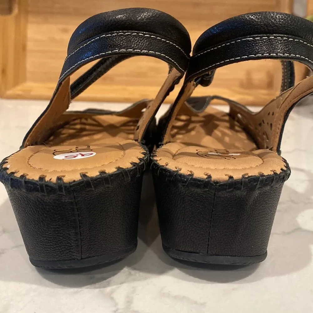 BIZA ISADORA black soft leather upper comfortable vacation summer beach Size 9.5 - Image 5