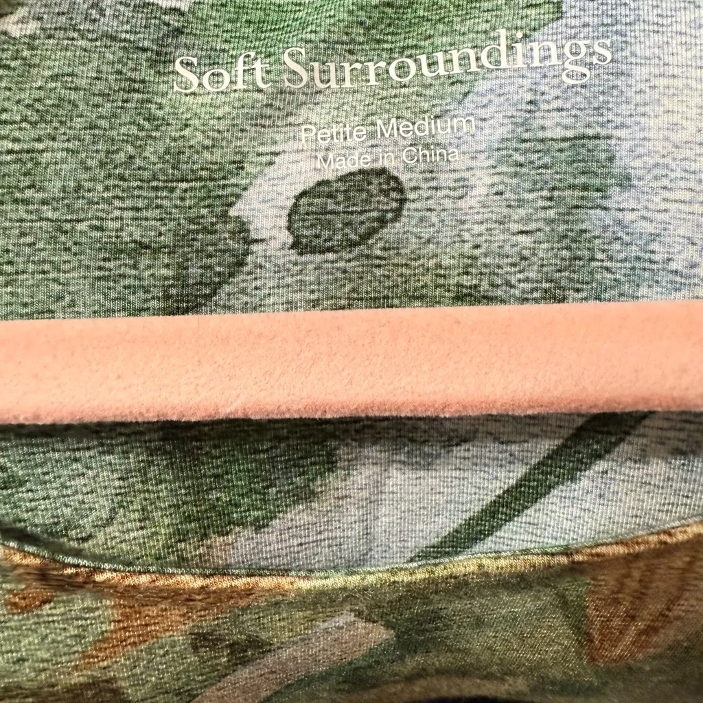 NWT Soft Surroundings Vivienne Dress Green and Pink A-line Maxi Dress - Image 8