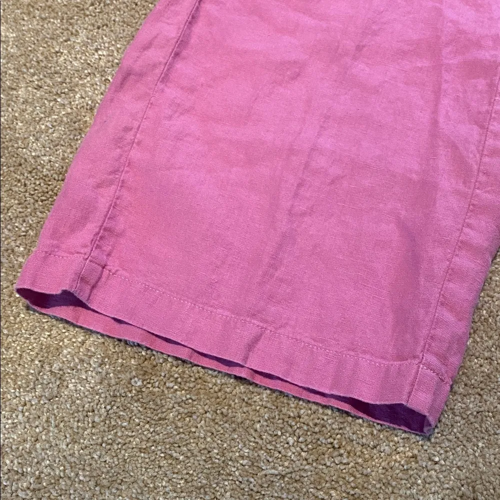 J. Jill Linen Sailor Pant Wide Leg Trouser Sugar Pink Size SP - Image 5