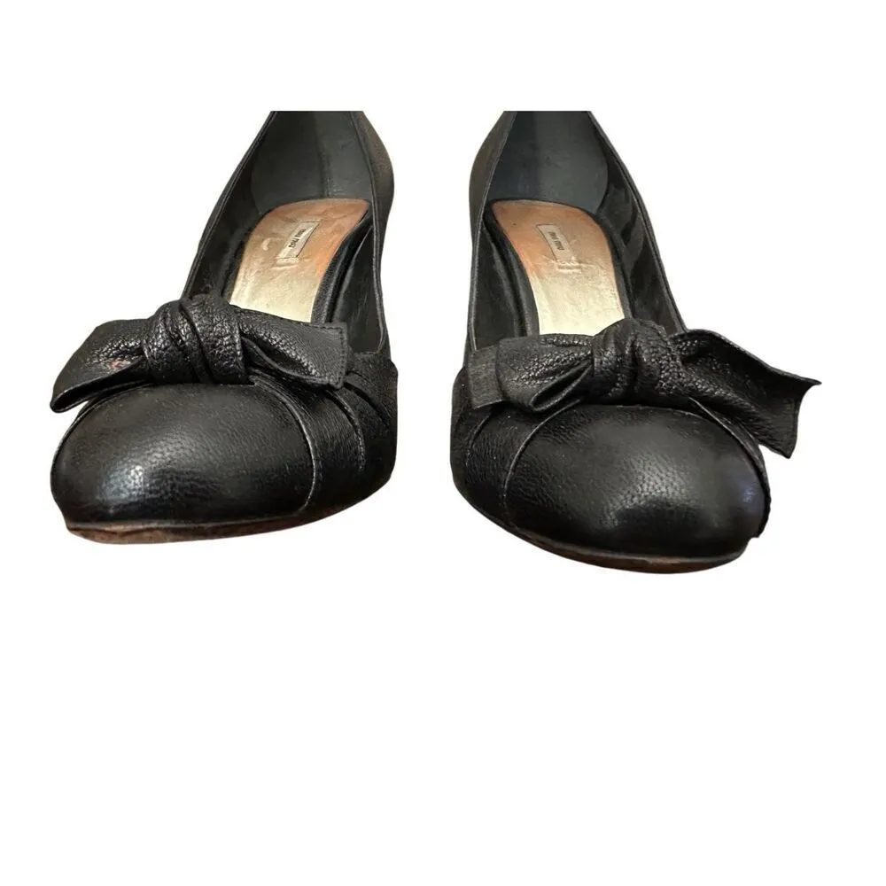 Miu Miu  Italy Leather Heels - Image 5