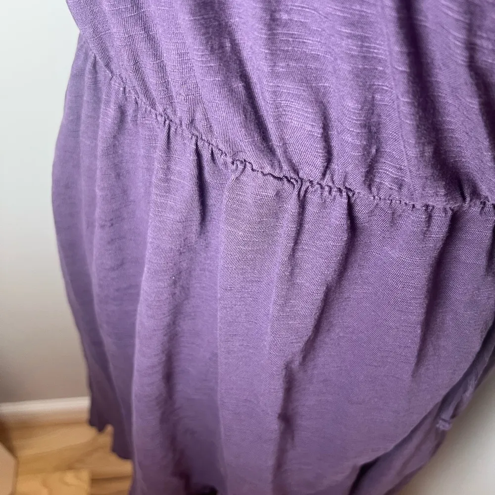 PACT Easy Wrap Ruffle Organic Cotton Purple Size M Fit And Flare Cap Sleeve - Image 2