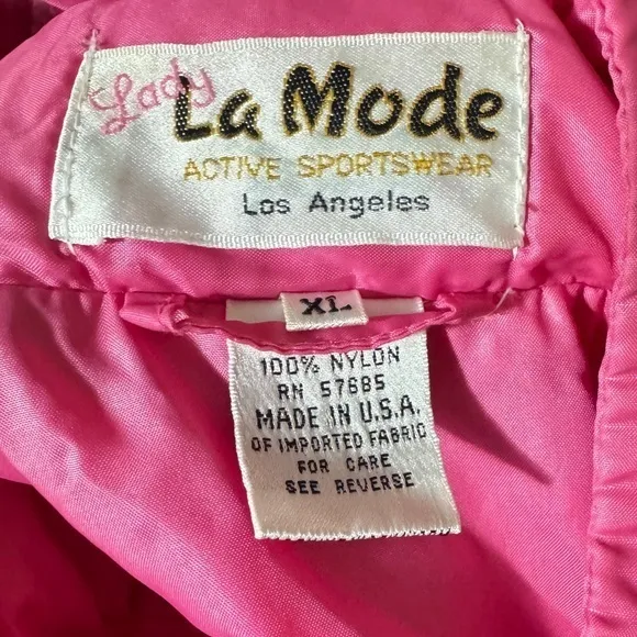 Vintage Windbreaker Jacket‎ XL Doe Valley golf course Kentucky zipped away hood Pink - Image 4