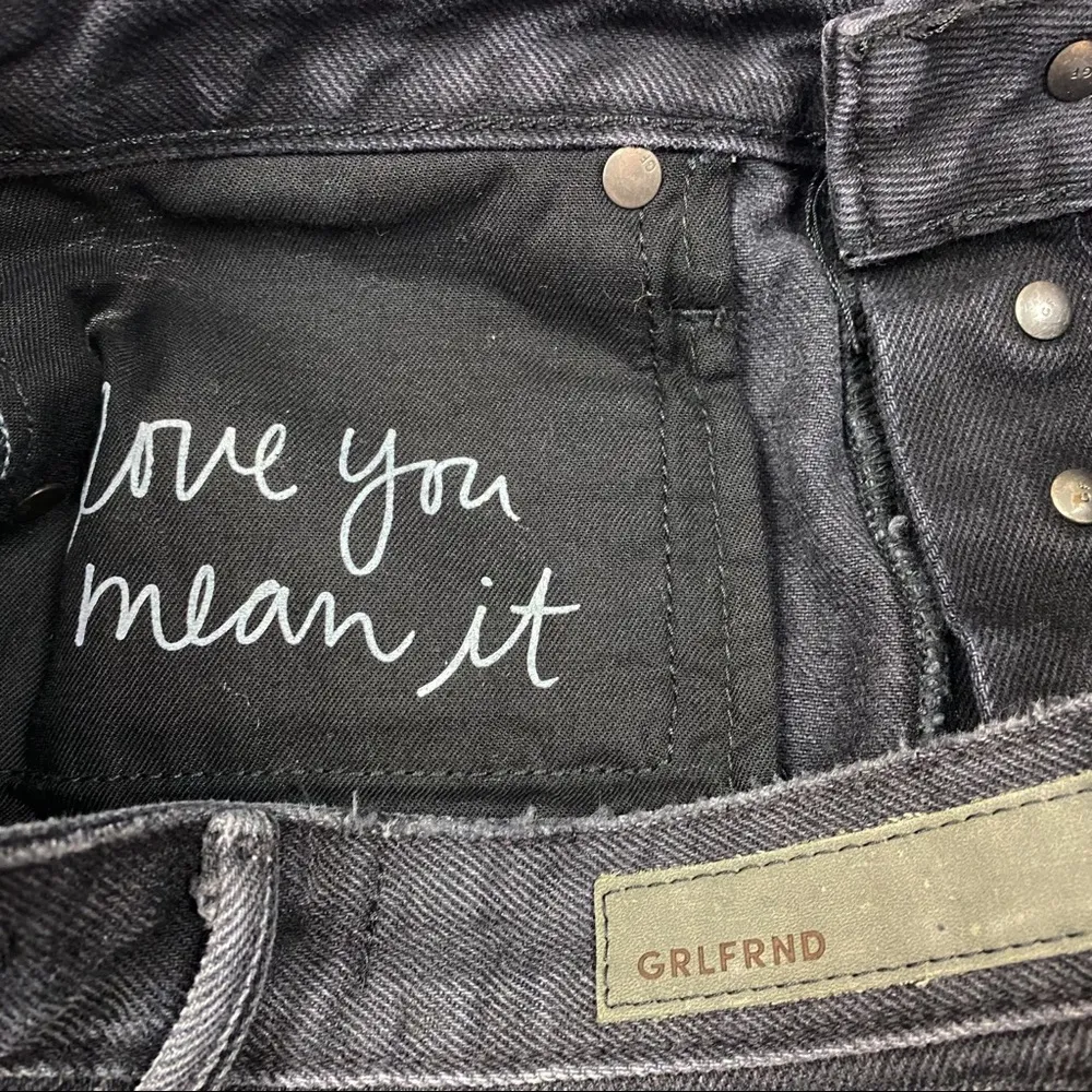 GRLFRND Eva Black Denim Mini Skirt In Hotel California - Image 6