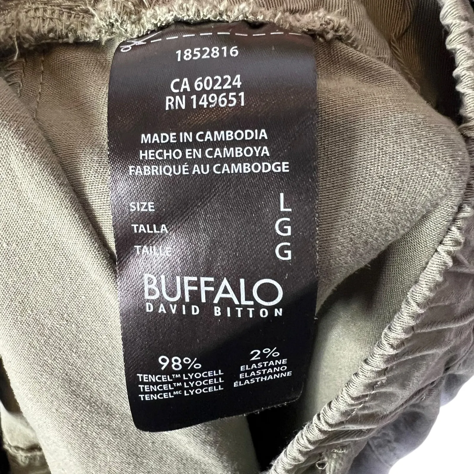 Buffalo David Bitton Cargo Jogger Pants Olive Green Women's Size L - Image 5