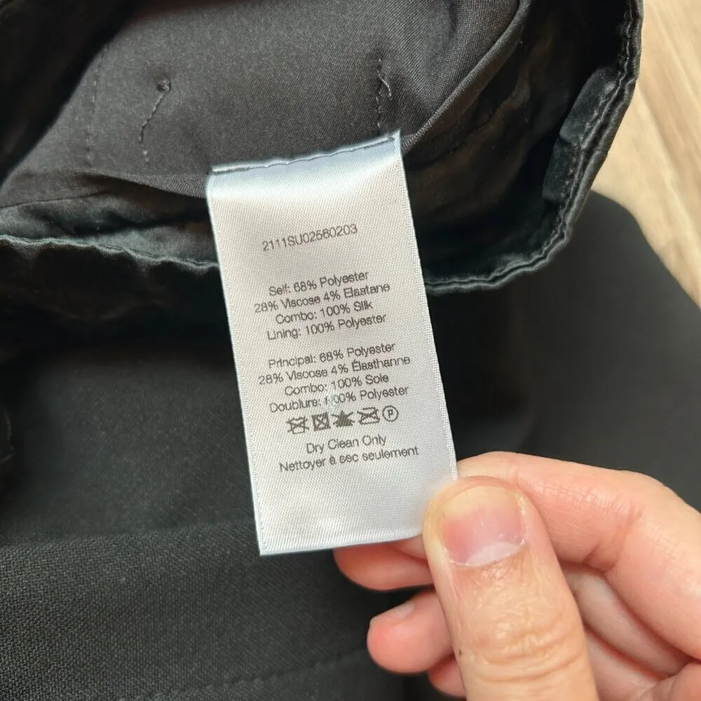 Veronica Beard Satin-Trimmed Crepe Flared High Rise Pants Size 12/14 Tall - Image 10