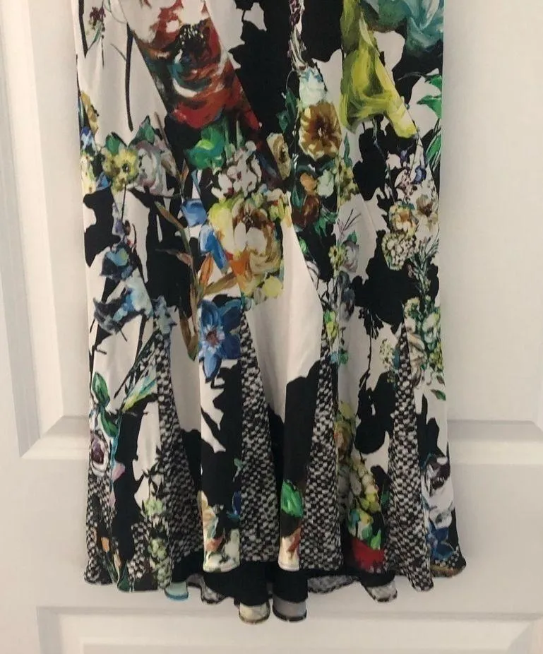 Roberto Cavalli Mixed Print Floral Foliage Sheath Dress - Image 9