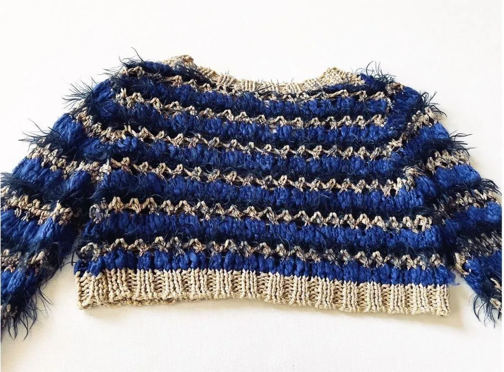 Nasty Gal Loose Weave Faux Fur Cropped Sweater - Image 10