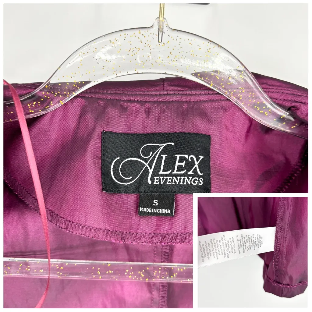 Alex Evenings Bead Detail Taffeta Evening Jacket Size Small NWT - Image 8