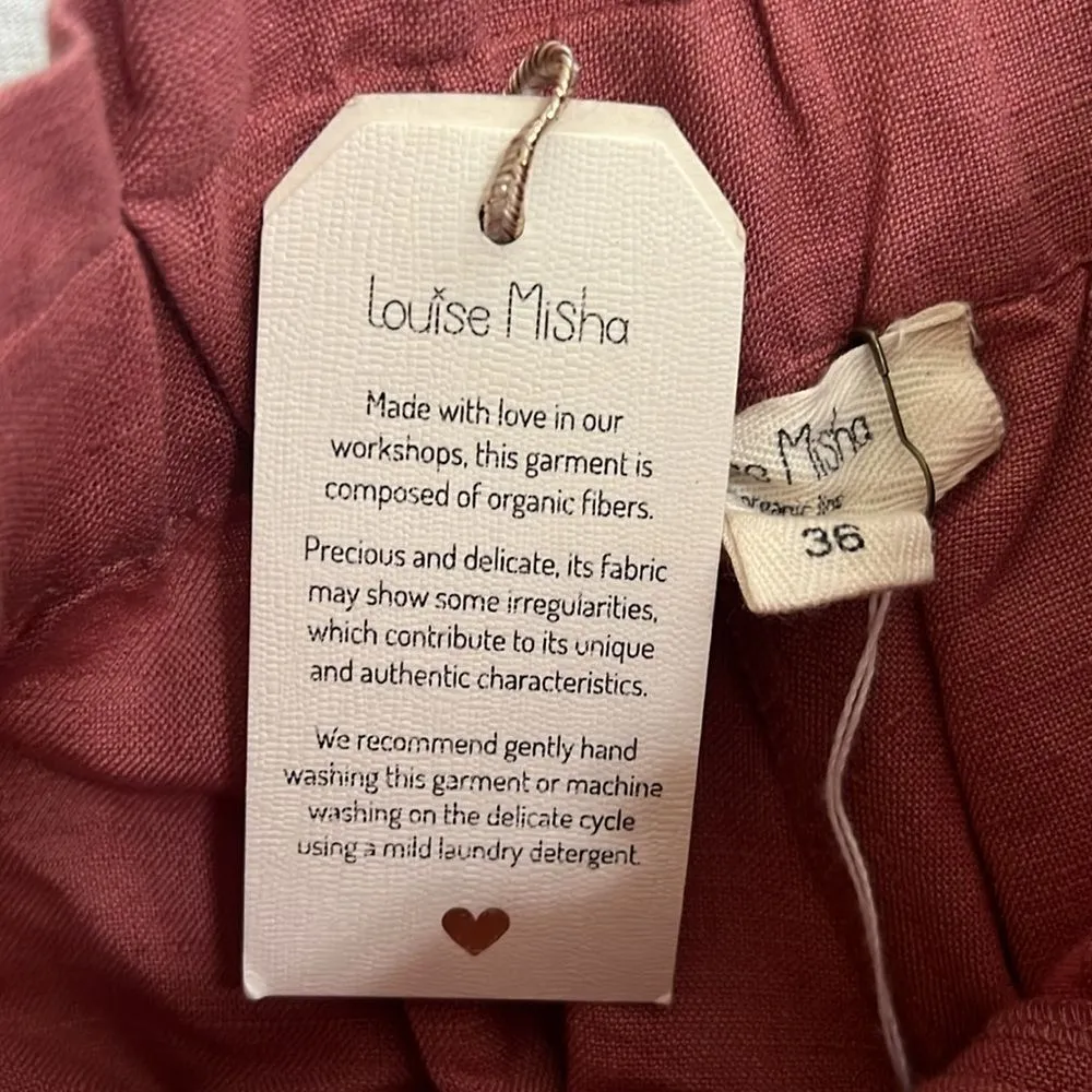 Louise Misha women's 100% Linen anton short in blush pink Size XS - Image 6